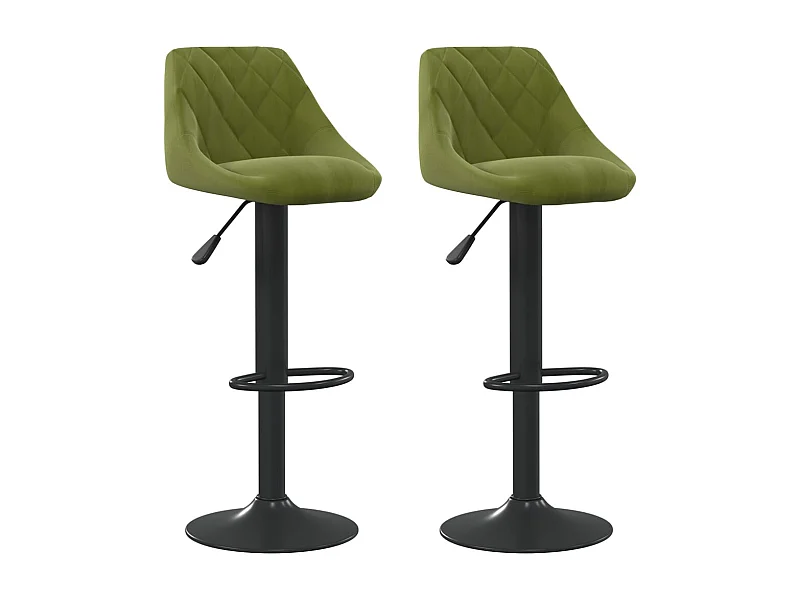 Tabourets de bar 2 pcs Vert clair Velours 7