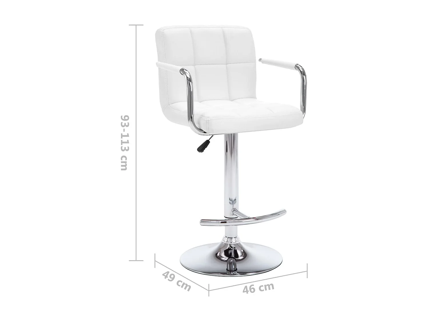 Tabourets de bar 2 pcs Blanc Similicuir Kila