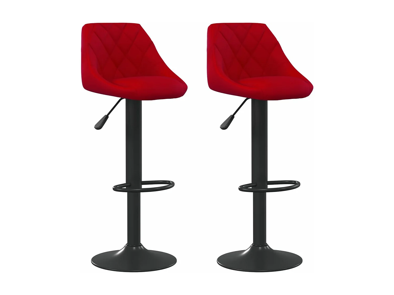 Tabourets de bar 2 pcs Rouge bordeaux Velours 8