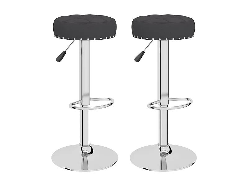 Tabourets de bar 2 pcs Noir Tissu 6