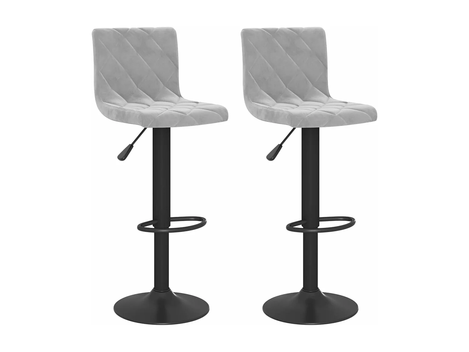 Tabourets de bar 2 pcs Gris clair Velours 9