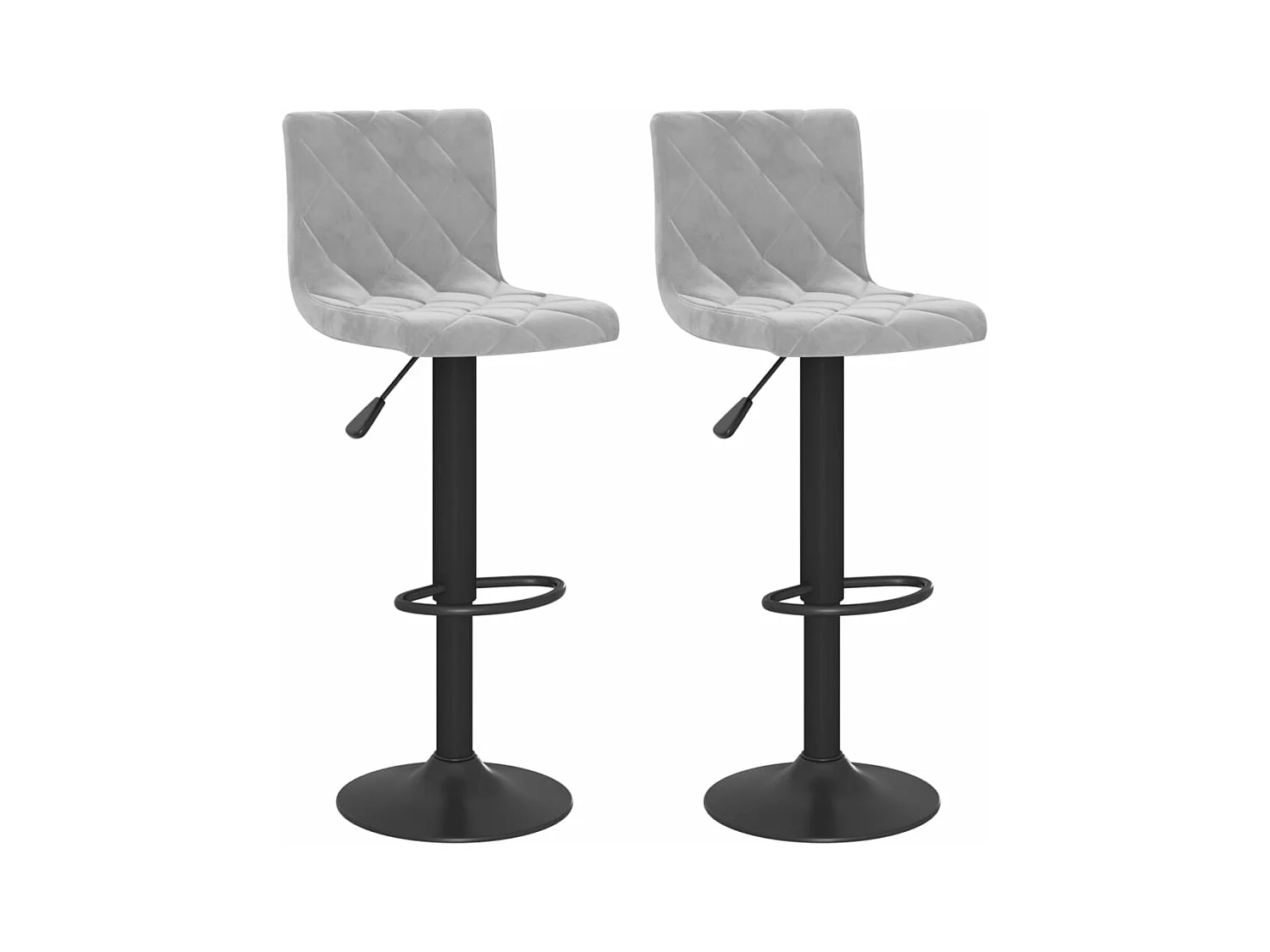 Tabourets de bar 2 pcs Gris clair Velours 9