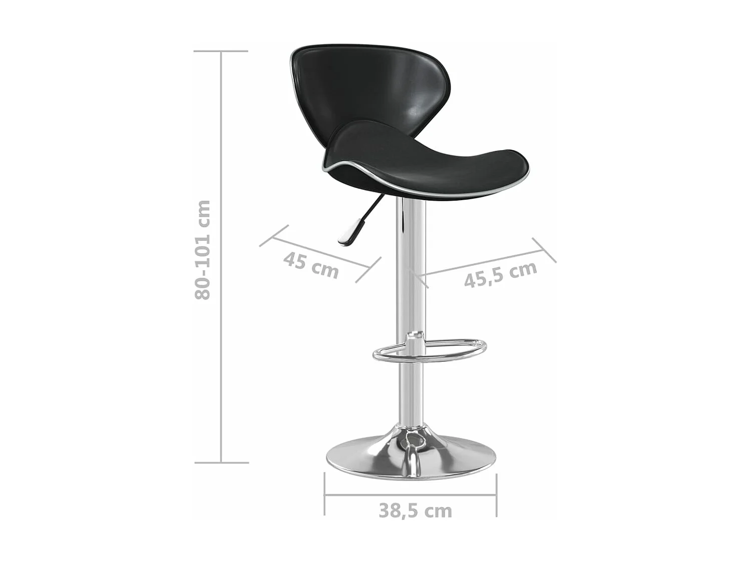Tabouret de bar Noir Similicuir 7