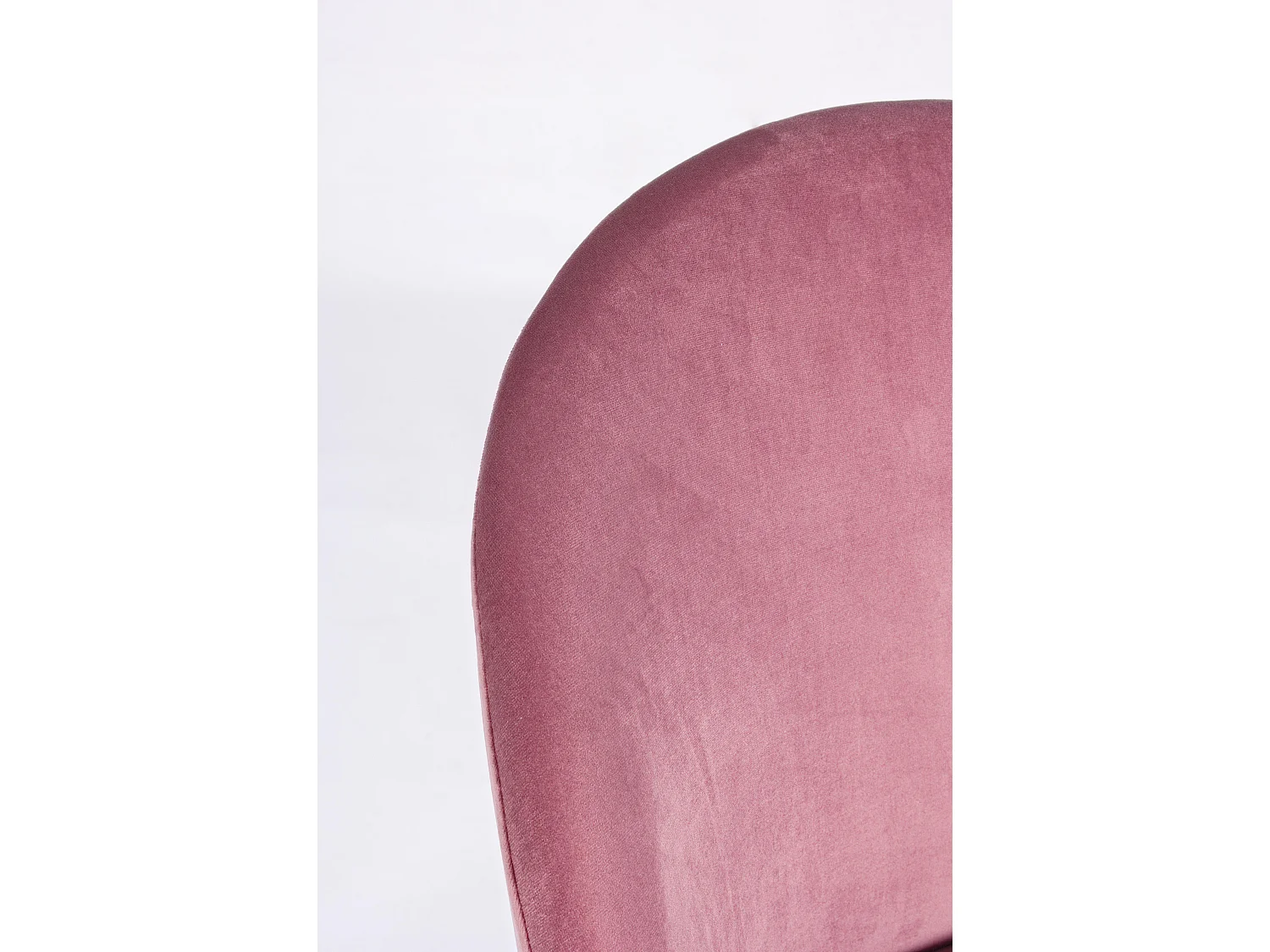 Barkruk in roze fluweel en Cam stalen poten - Set van 2