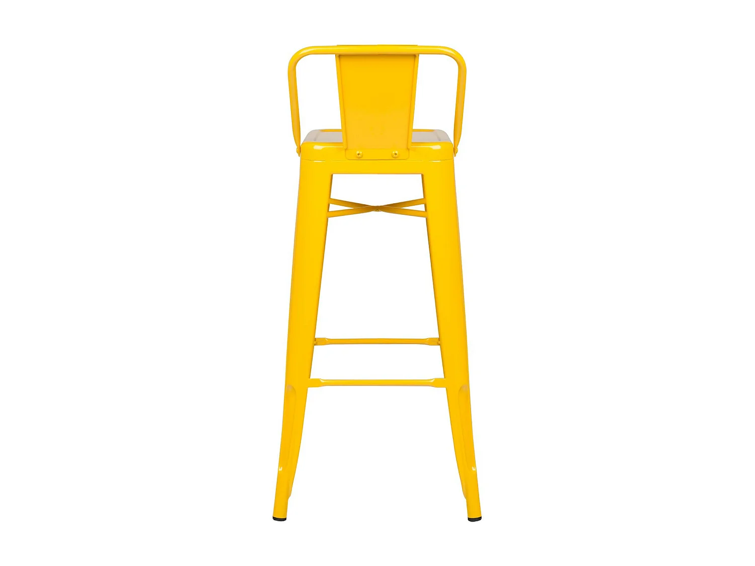 Taburete con respaldo de acero rojo brillante Kontoir 74 cm-Color Amarillo