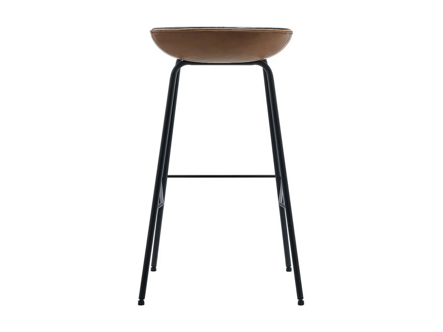 Tabouret design simili cuir gris foncé et marron Kalyne - Lot de 2