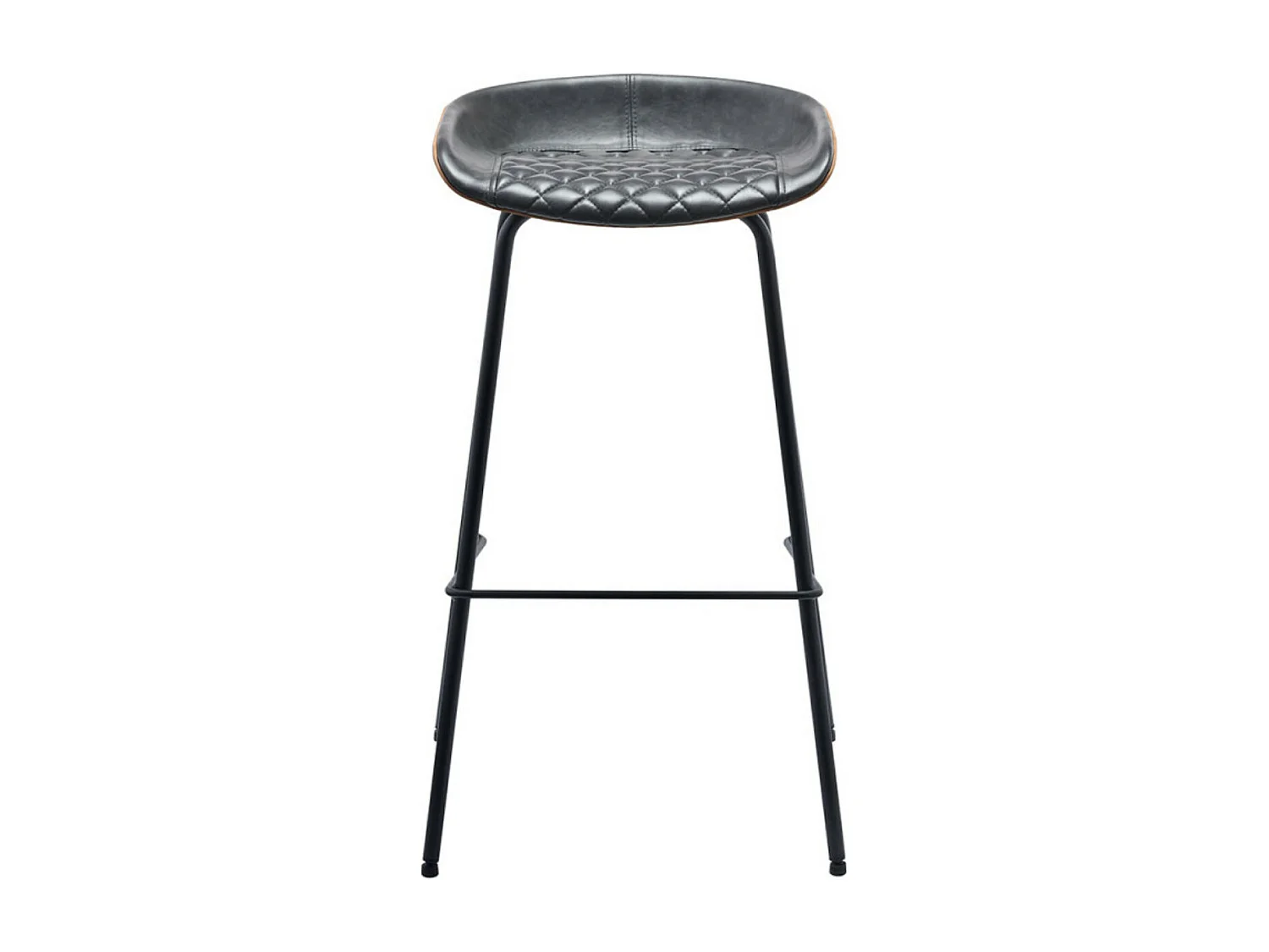 Taburete de diseño Kalyne de piel sintética gris oscuro y marrón - Juego de 2