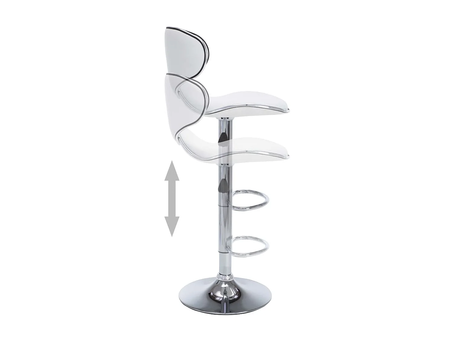 Tabourets de bar 2 pcs Blanc Similicuir Cobra