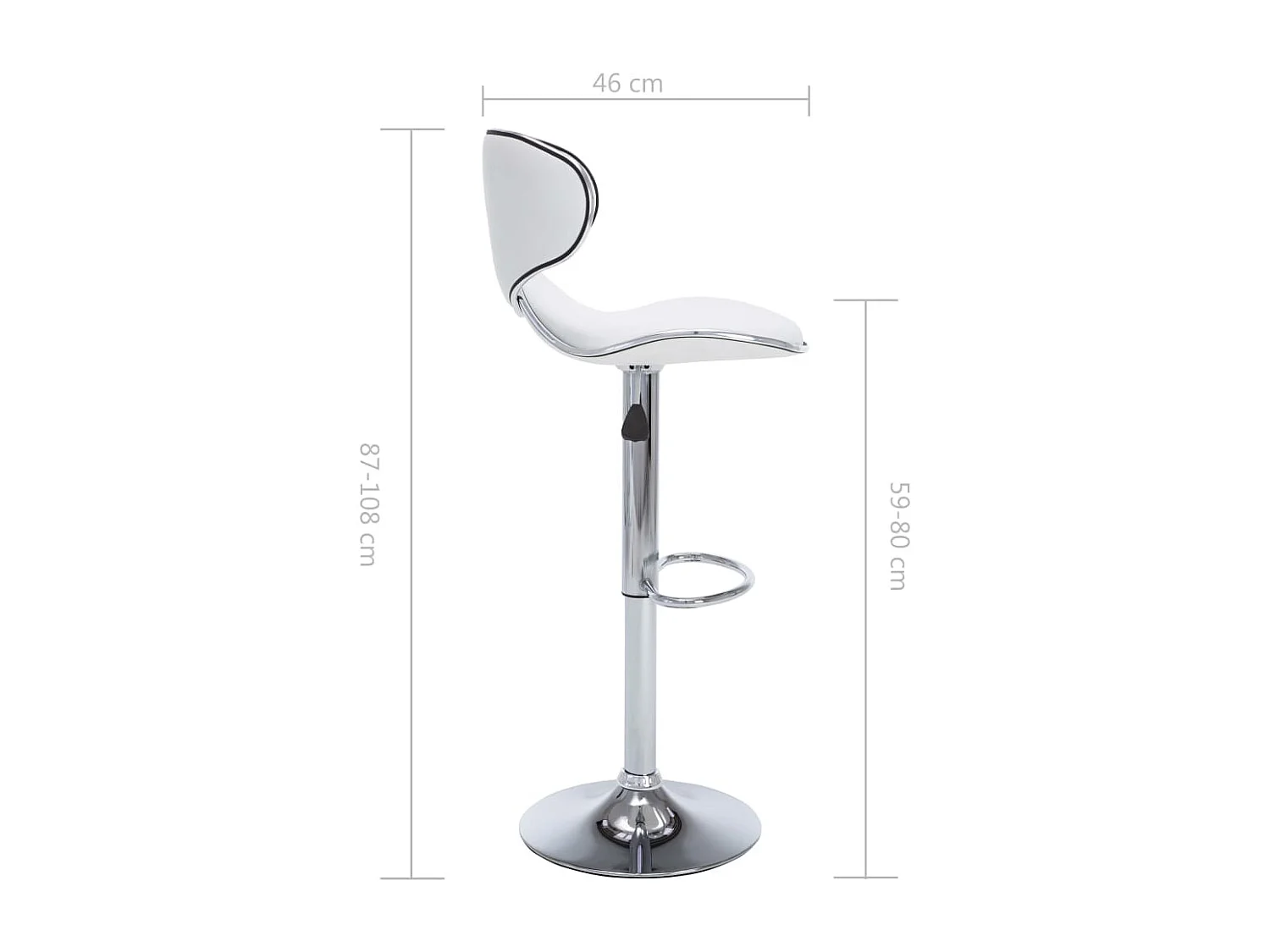 Tabourets de bar 2 pcs Blanc Similicuir Cobra