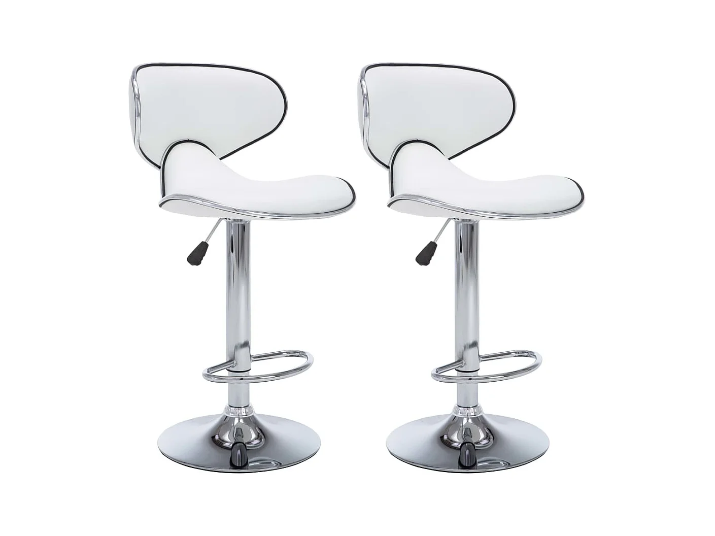 Tabourets de bar 2 pcs Blanc Similicuir Cobra