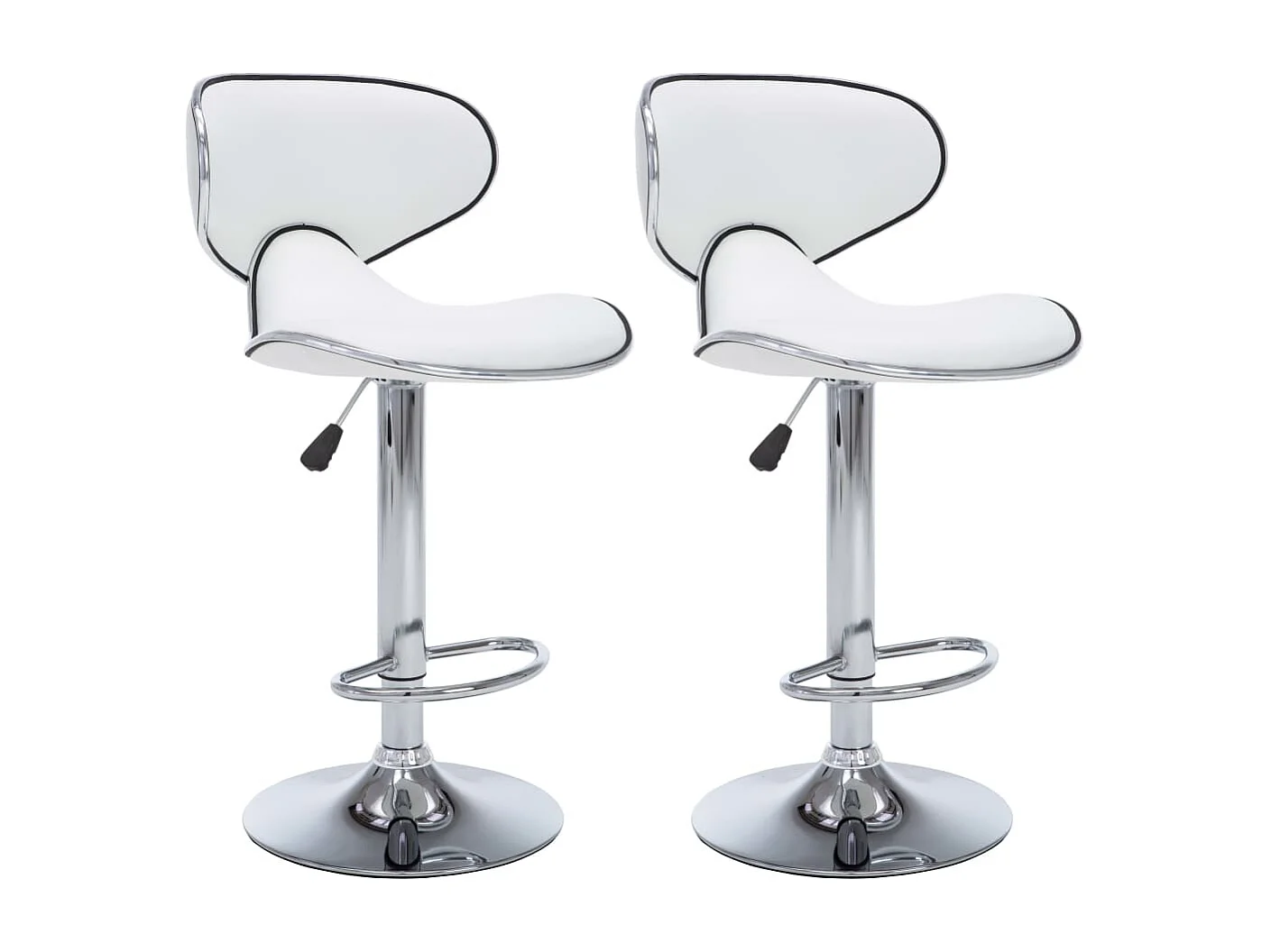 Tabourets de bar 2 pcs Blanc Similicuir Cobra