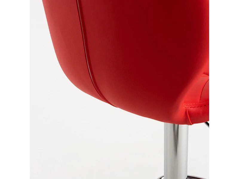 Cómodo taburete de piel sintética con tapicería Joy roja - Lote de 2
