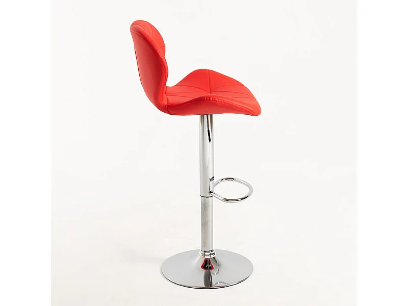Tabouret confortable simili cuir capitonné rouge Joy - Lot de 2