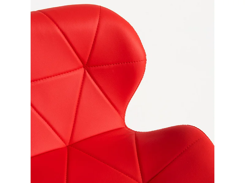 Tabouret confortable simili cuir capitonné rouge Joy - Lot de 2