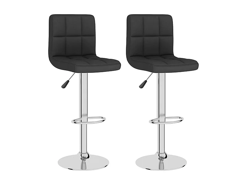 Tabourets de bar 2 pcs Noir Tissu 7