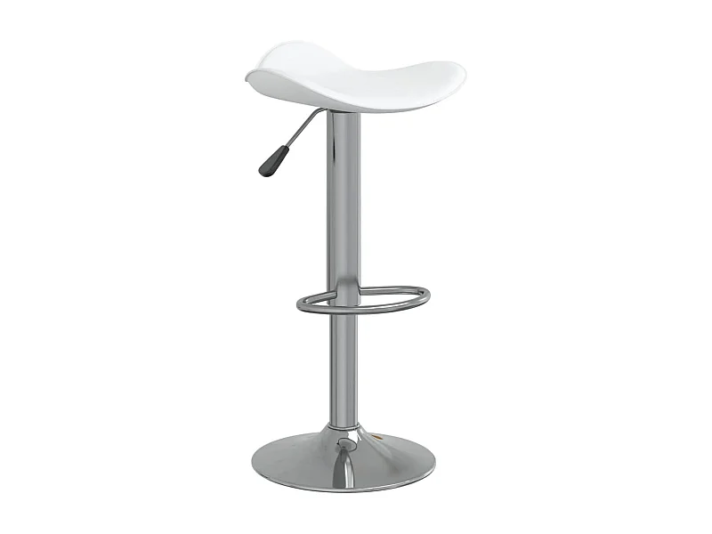 Tabouret de bar Blanc Acier chromé et cuir artificiel