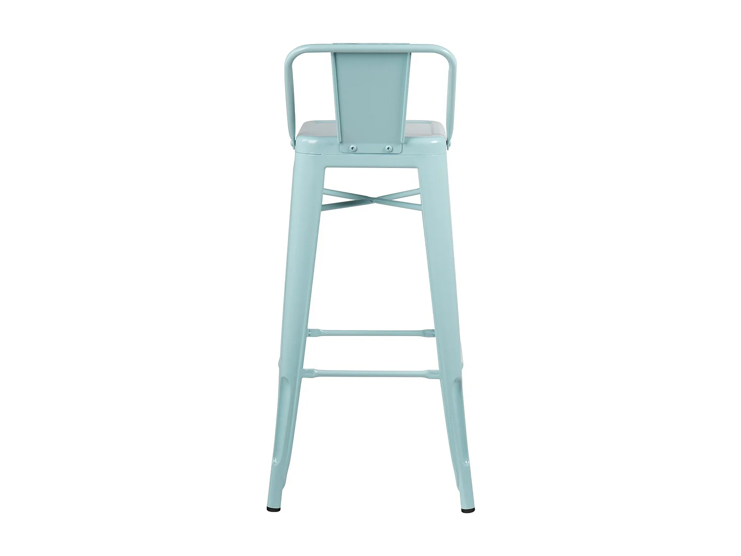 Taburete con respaldo de acero rojo brillante Kontoir 74 cm-Color Azul claro