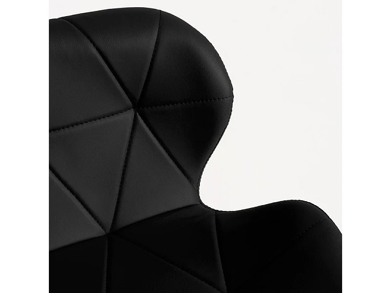 Tabouret confortable simili cuir capitonné noir Joy - Lot de 2