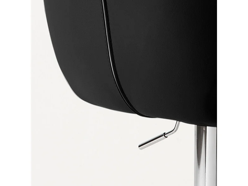 Tabouret confortable simili cuir capitonné noir Joy - Lot de 2