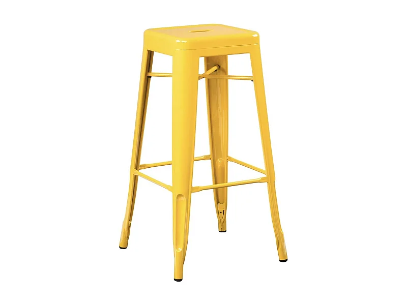 Tabouret 65cm Kontoir en acier brillant - Design industriel et élégant-Couleur Jaune