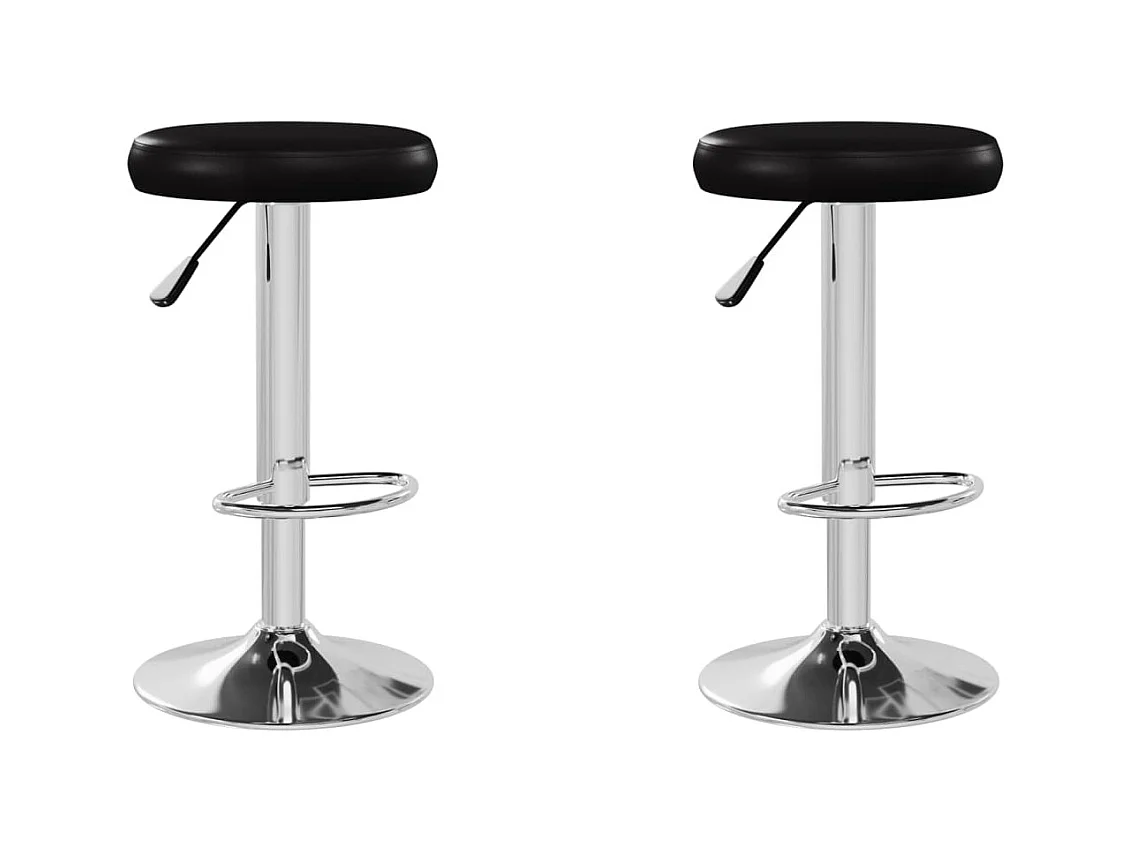Tabourets de bar 2 pcs Noir Similicuir 14