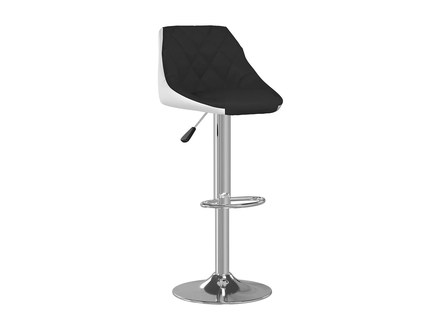 Tabourets de bar 2 pcs Noir et blanc Similicuir Sacha