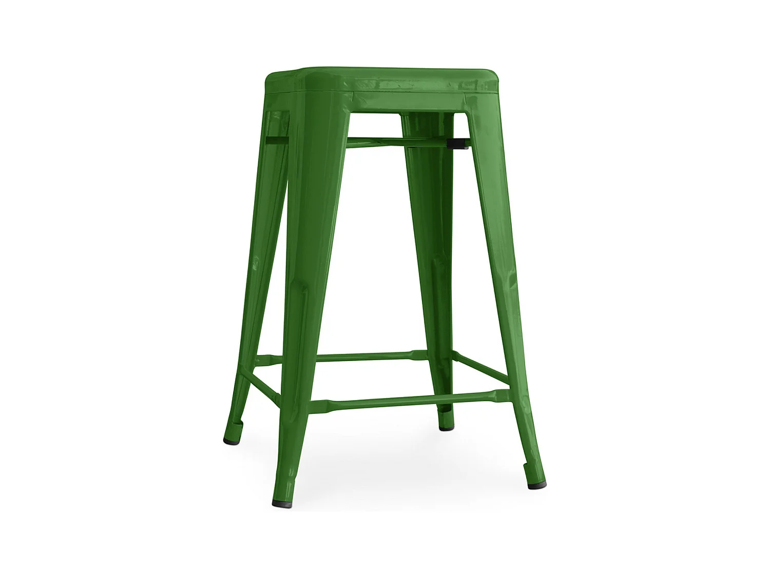 Tabouret industriel acier brillant renforcé Kalax 60cm --Couleur Vert