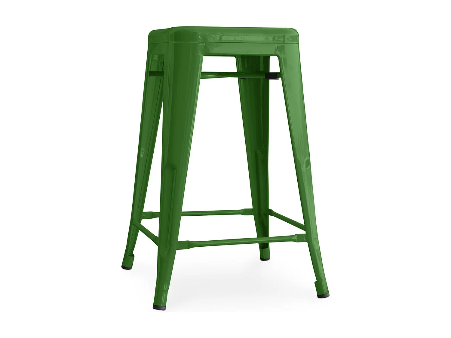 Kalax versterkte glanzend stalen industriële kruk 60 cm - High-end-Kleur Groente