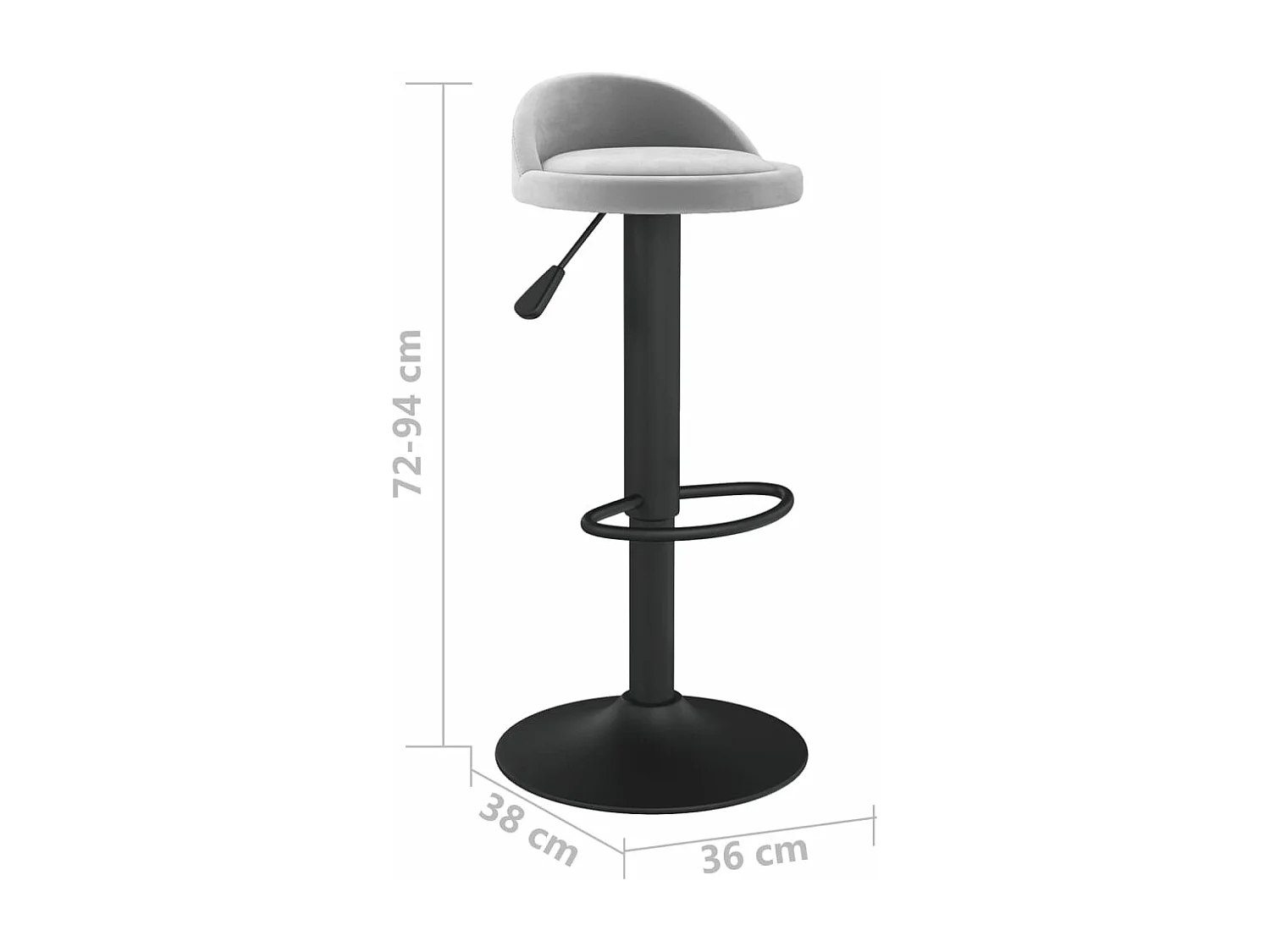 Tabouret de bar Gris clair Velours Ruza