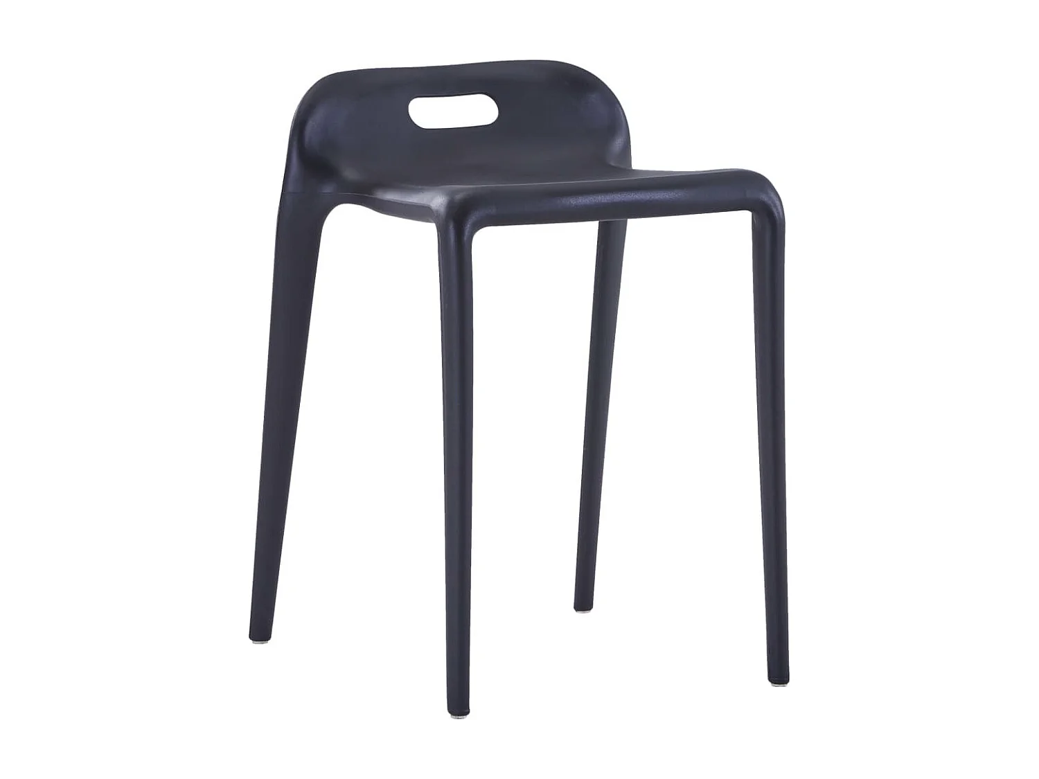 Tabourets empilables 4 pcs Noir Plastique