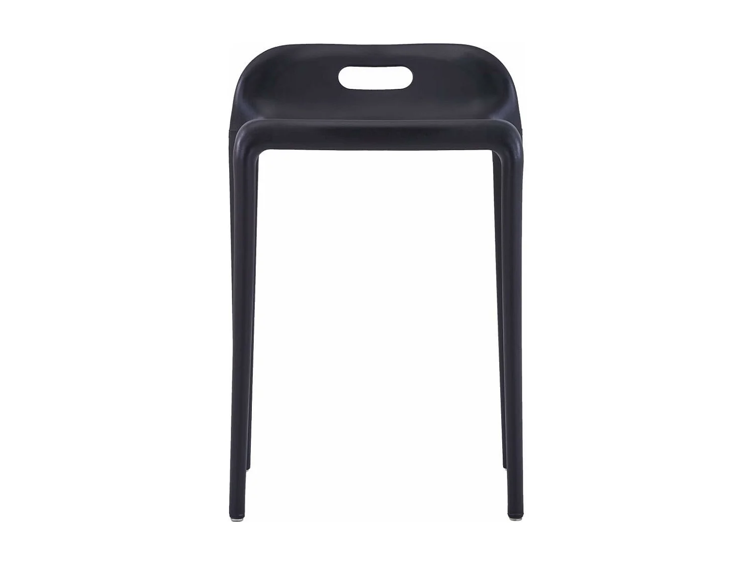 Tabourets empilables 4 pcs Noir Plastique