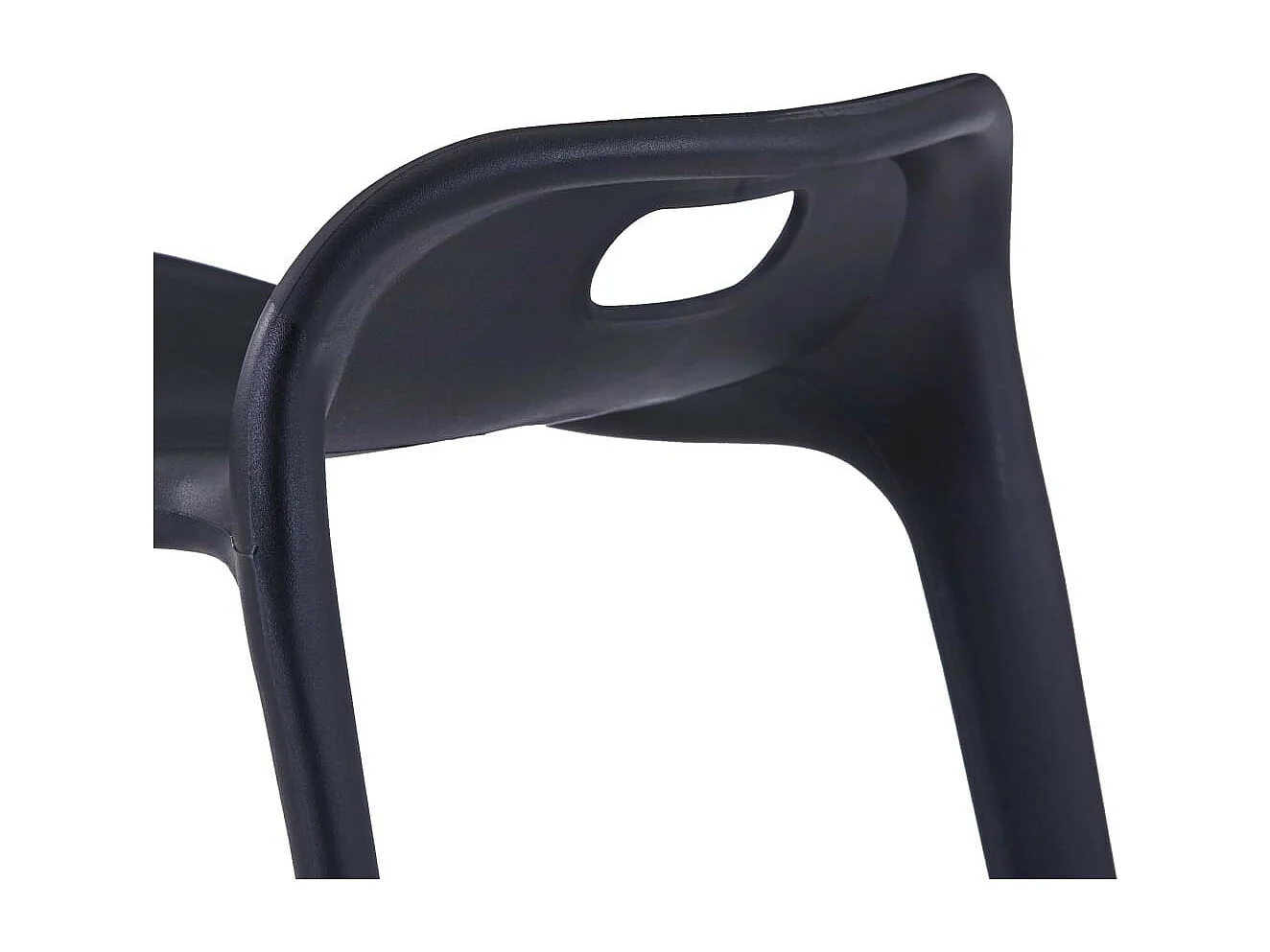 Tabourets empilables 4 pcs Noir Plastique