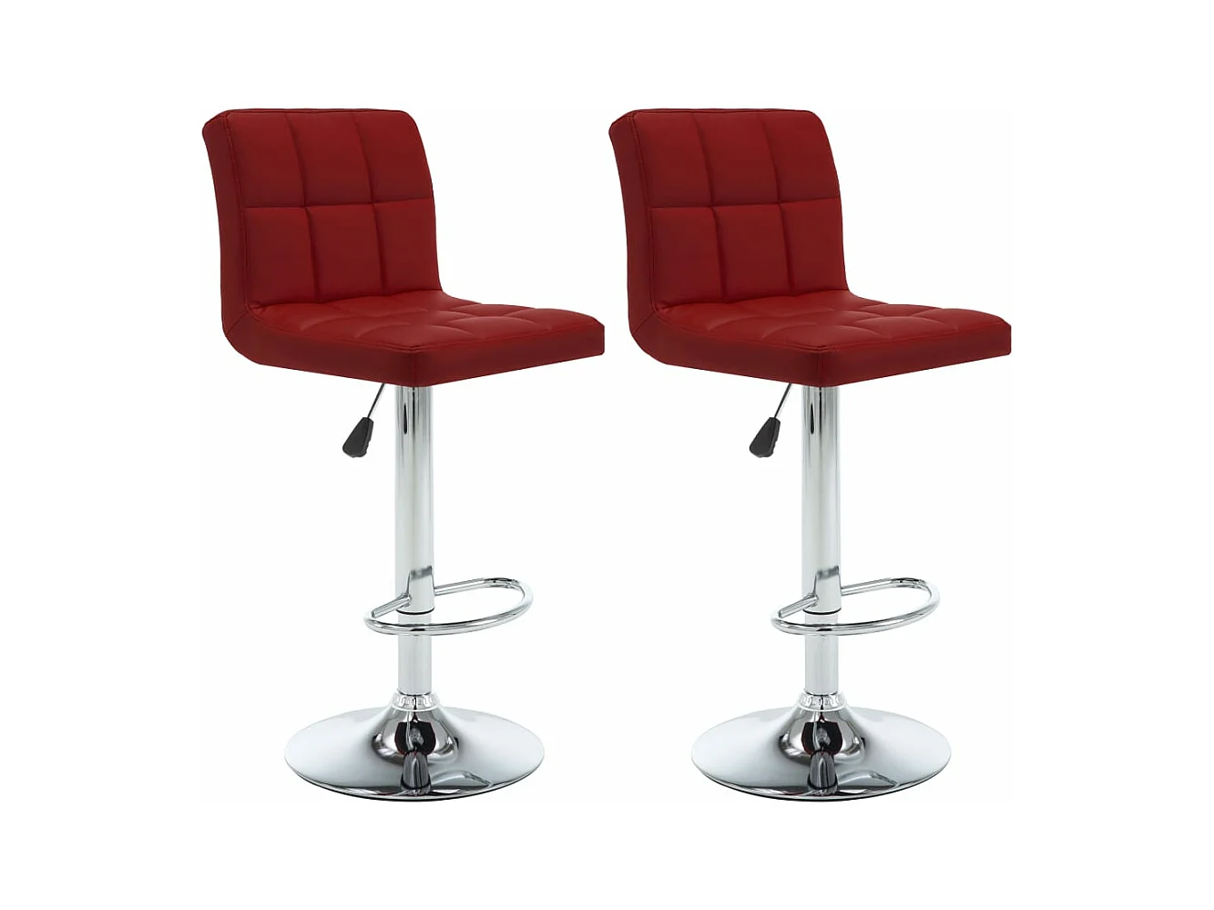 Tabourets de bar 2 pcs Rouge bordeaux Similicuir 14