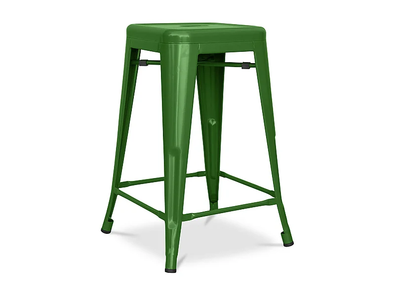 Tabouret industriel acier mat renforcé Kalax 60cm --Couleur Vert