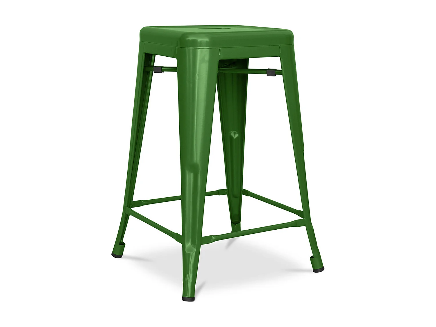 Tabouret industriel acier mat renforcé Kalax 60cm --Couleur Vert