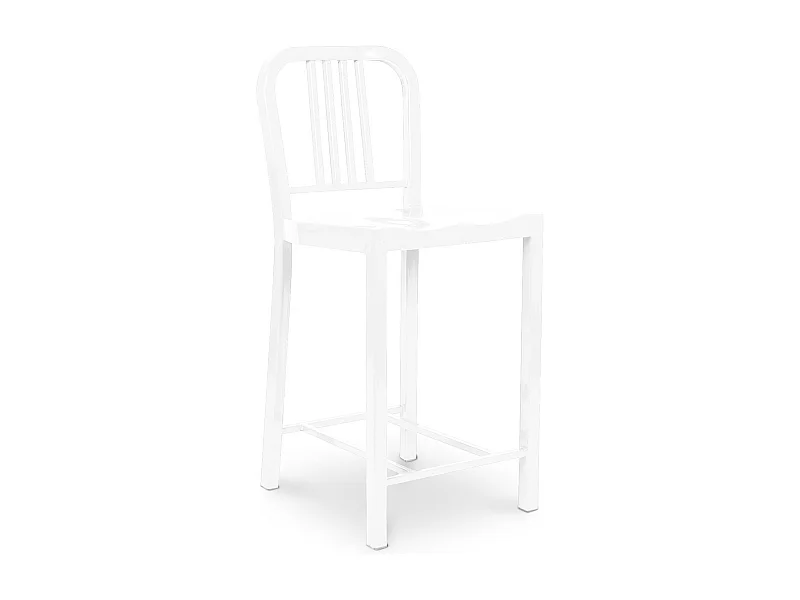 Tabouret design en aluminium Naviko 60cm-Couleur Blanc