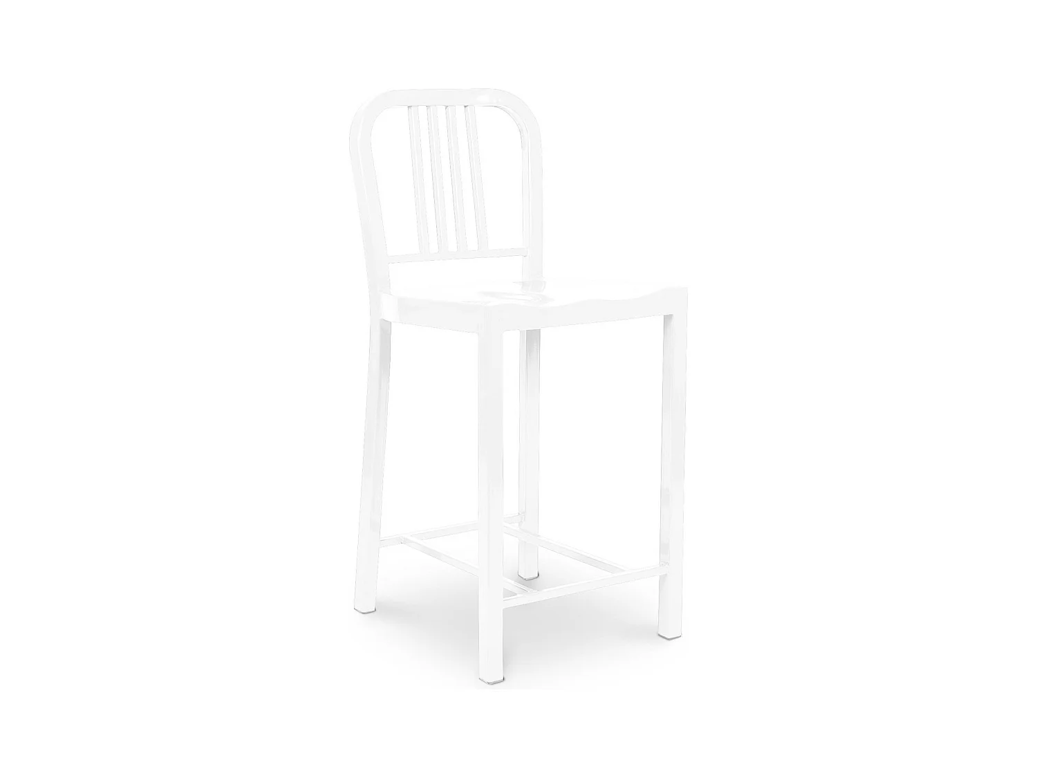 Tabouret design en aluminium Naviko 60cm-Couleur Blanc