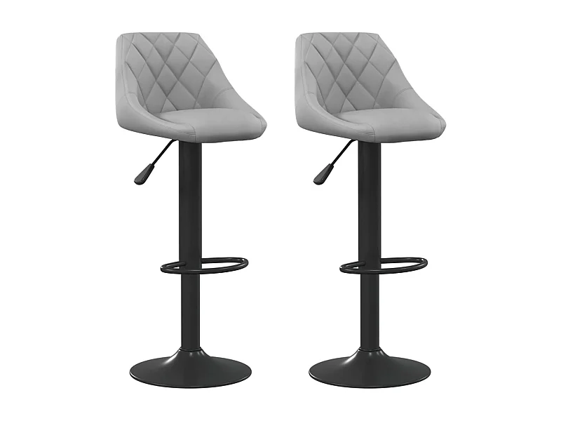 Tabourets de bar 2 pcs Gris clair Velours 6