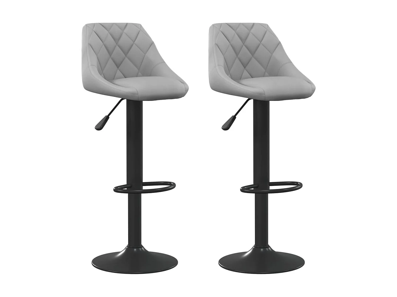 Tabourets de bar 2 pcs Gris clair Velours 6