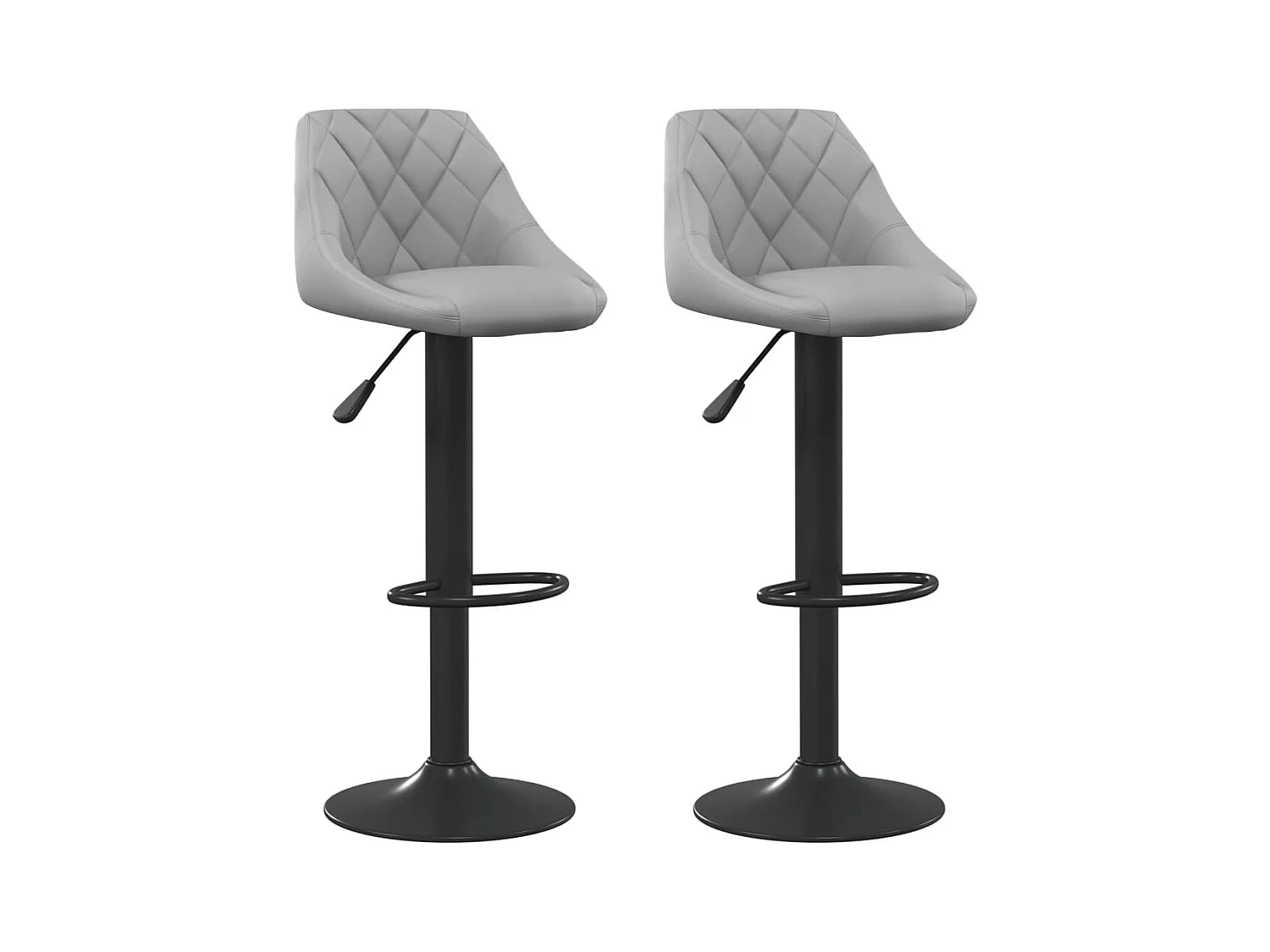 Tabourets de bar 2 pcs Gris clair Velours 6