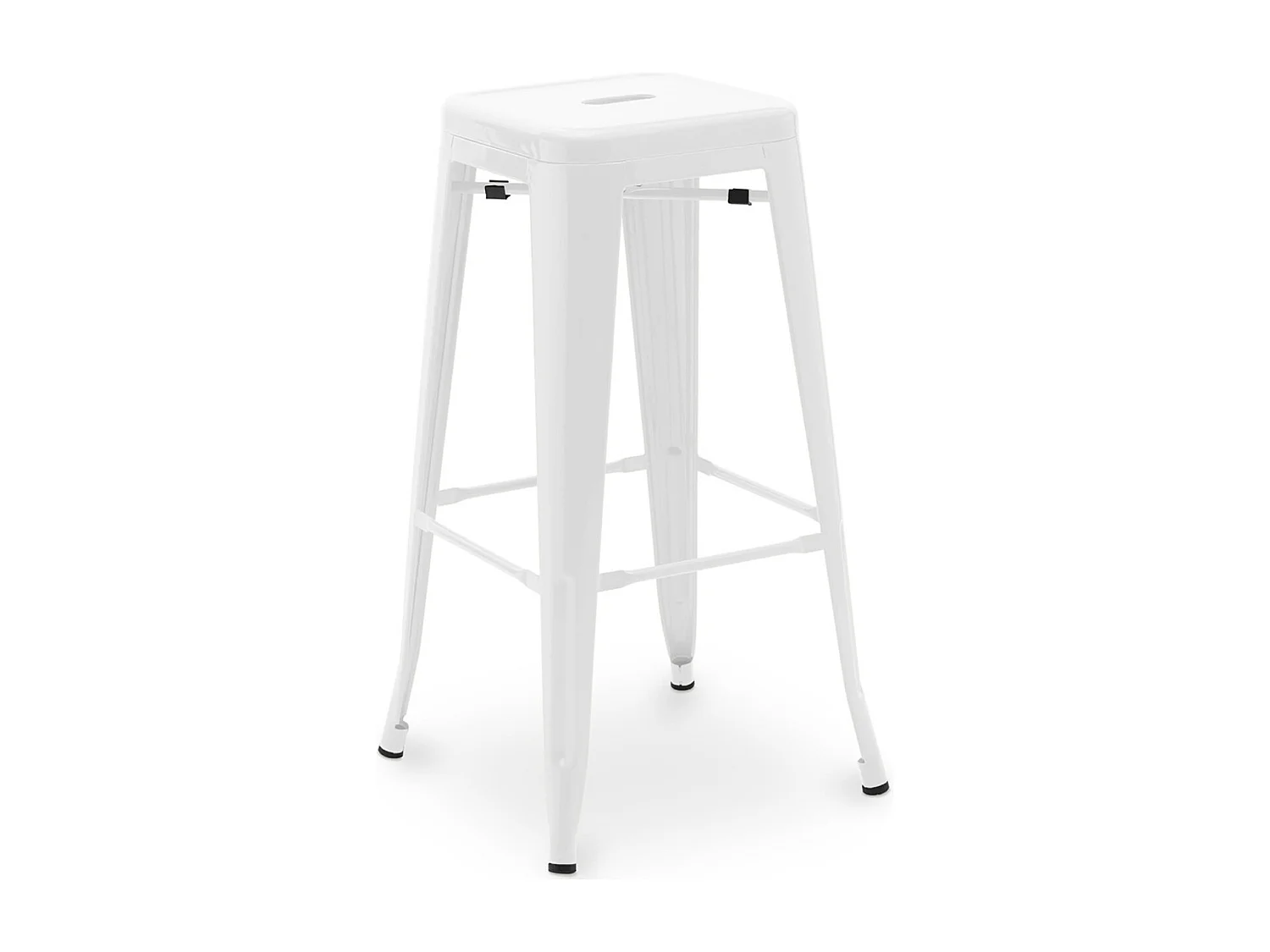 Tabouret haut industriel acier brillant renforcé Kalax 76cm --Couleur Blanc