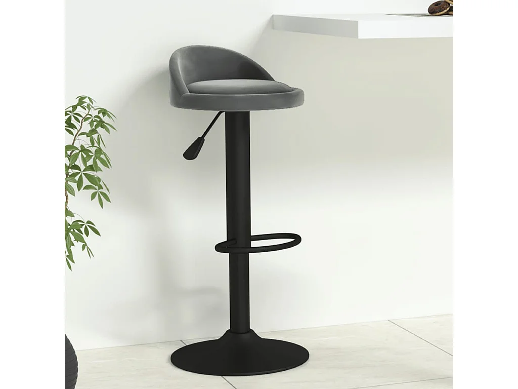 Tabouret de bar Gris foncé Velours Ruza