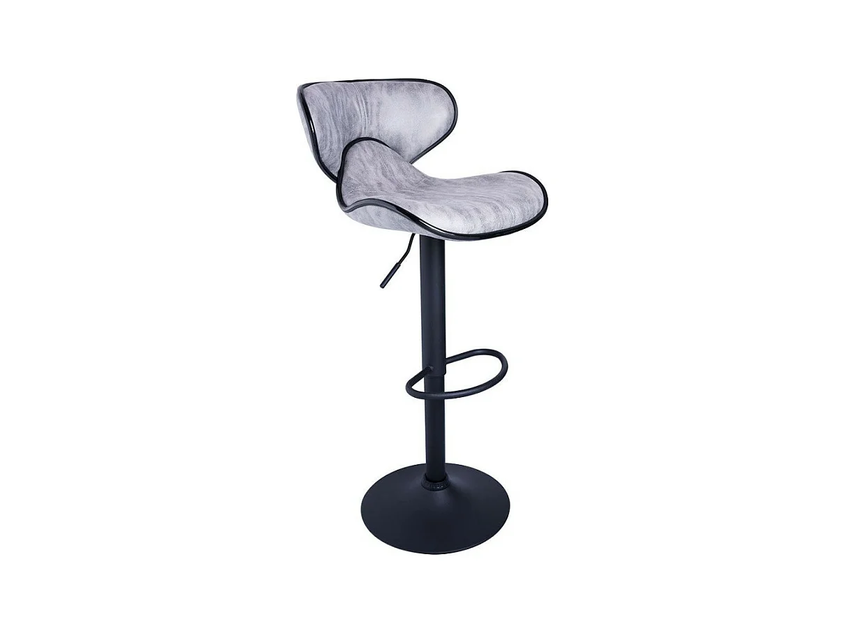 Tabouret simili gris vintage Kora - Lot de 2