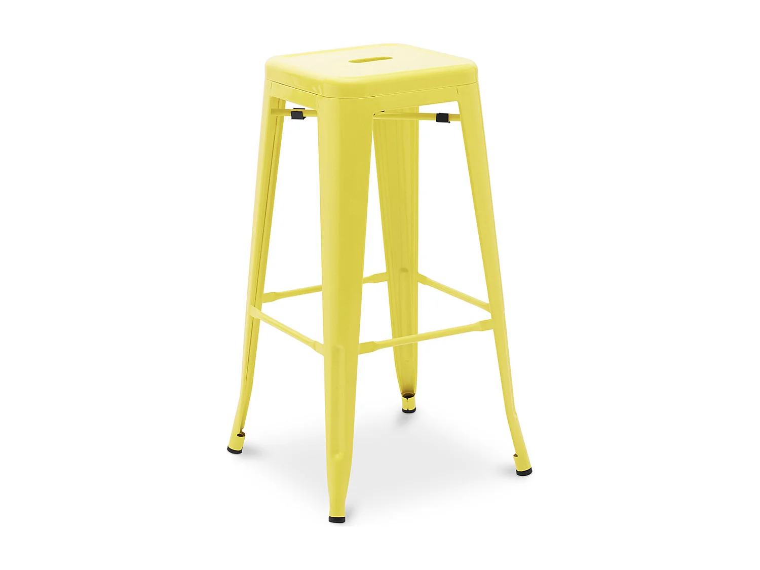 Tabouret haut industriel acier brillant renforcé Kalax 76cm --Couleur Jaune