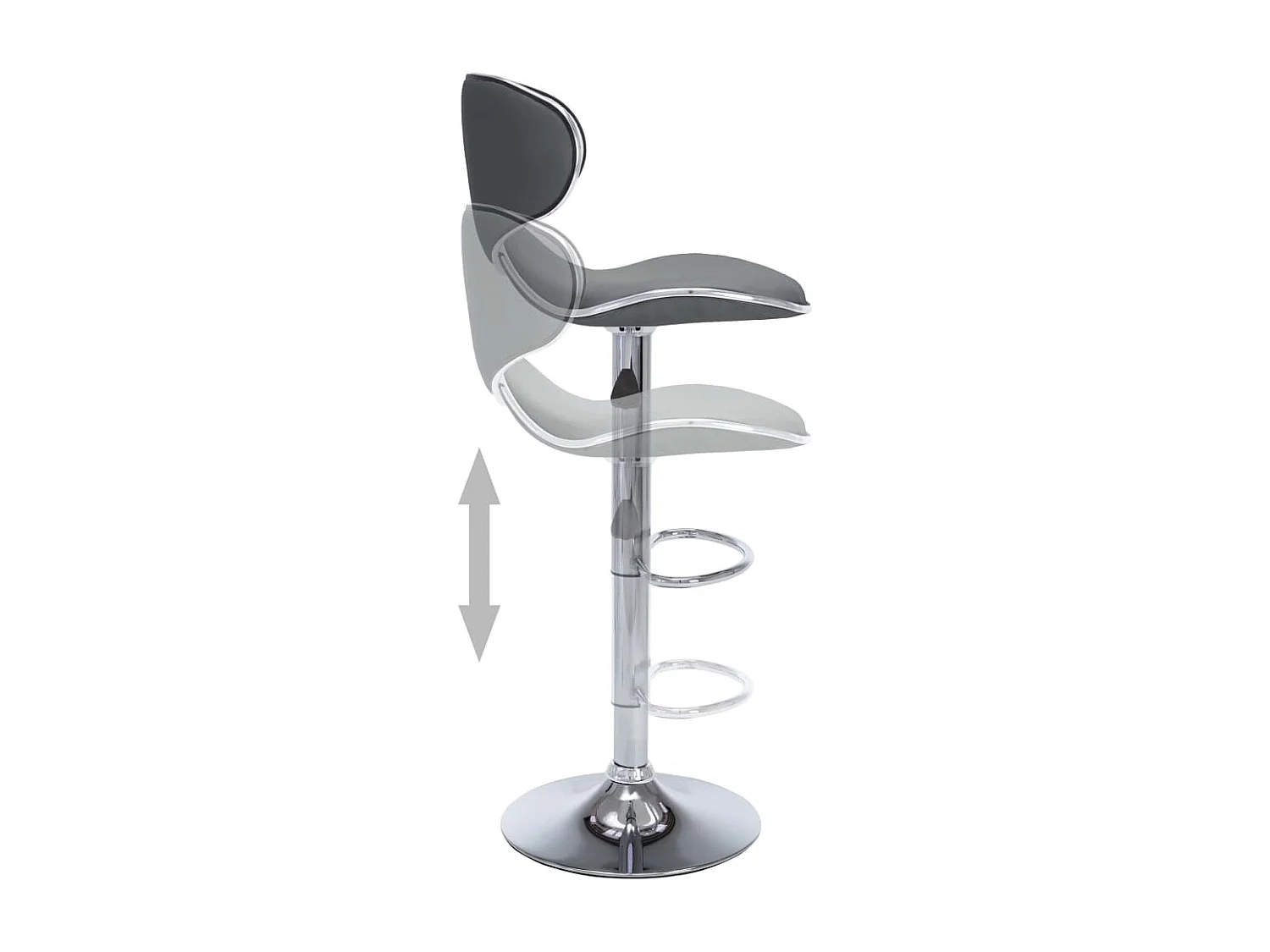 Tabourets de bar 2 pcs Gris Similicuir Cobra