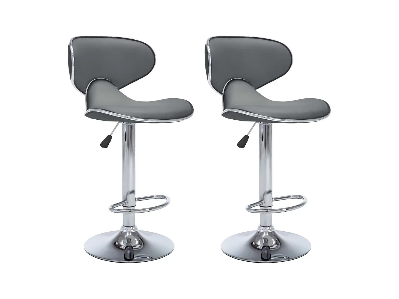 Tabourets de bar 2 pcs Gris Similicuir Cobra