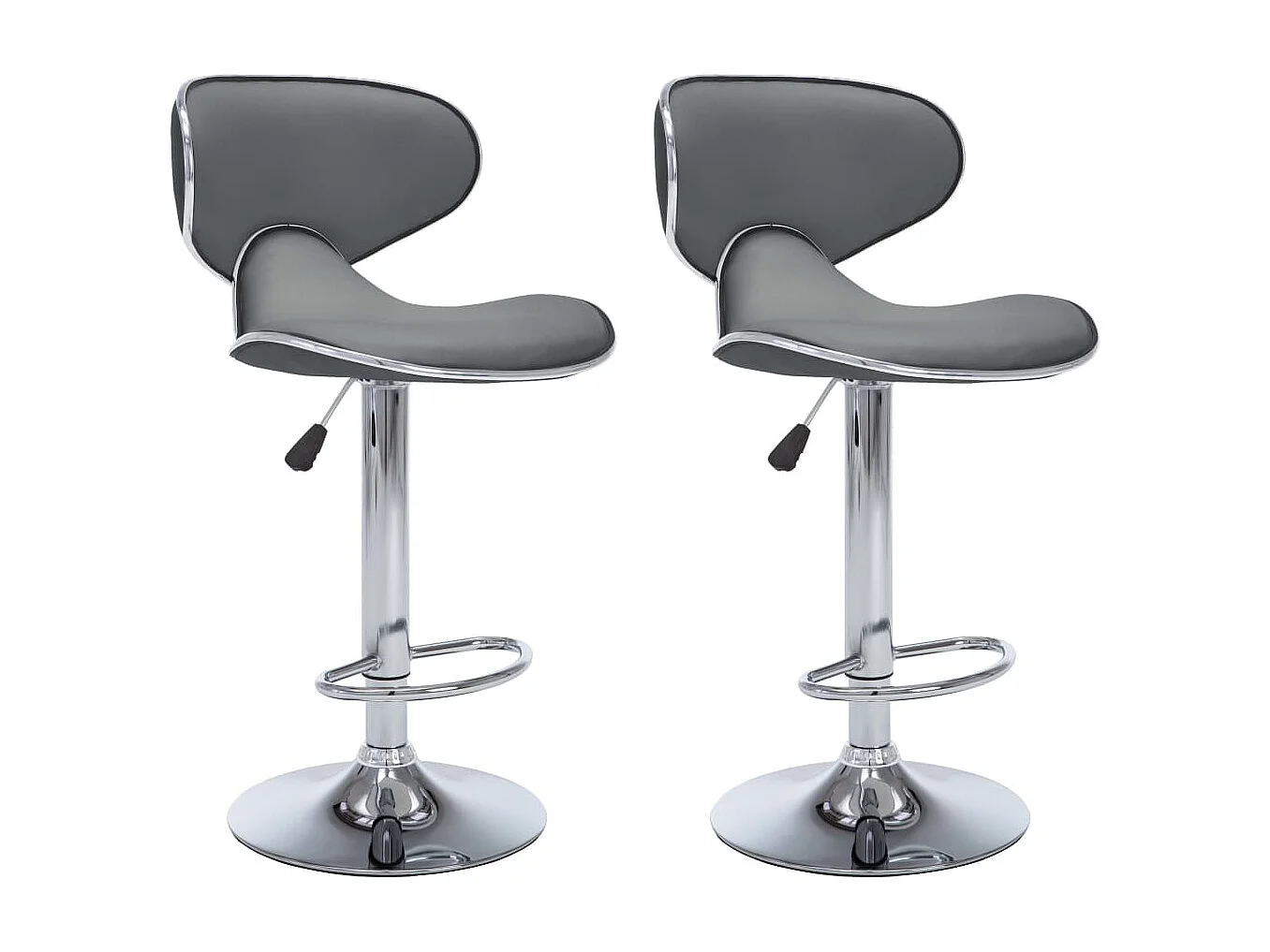 Tabourets de bar 2 pcs Gris Similicuir Cobra