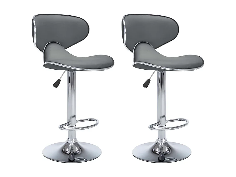 Tabourets de bar 2 pcs Gris Similicuir Cobra