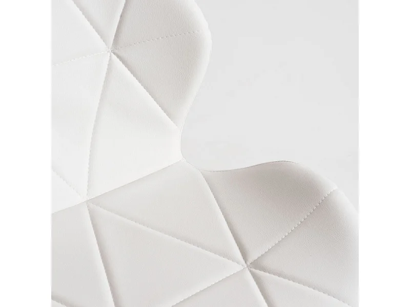 Tabouret confortable simili cuir capitonné blanc Joy - Lot de 2