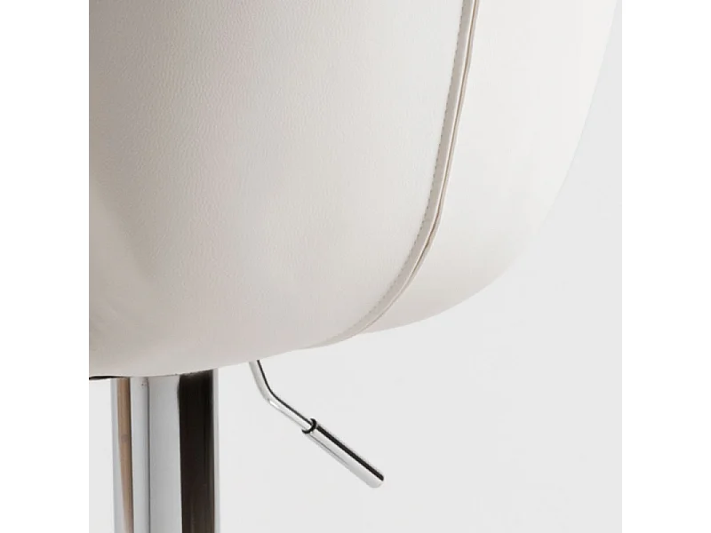 Tabouret confortable simili cuir capitonné blanc Joy - Lot de 2